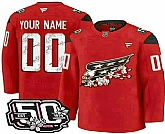 Men's Washington Capitals Customized Red 50th Anniversary Authentic Jersey,baseball caps,new era cap wholesale,wholesale hats